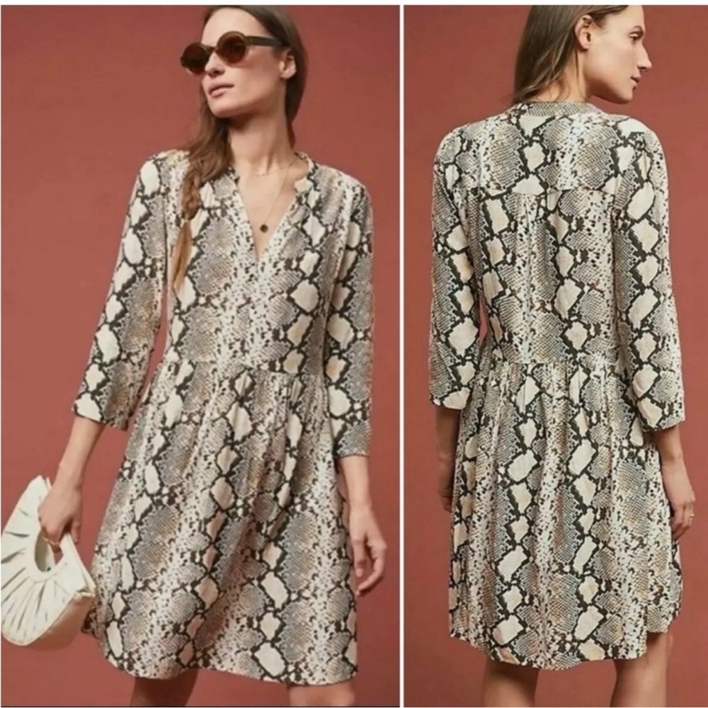 Anthropologie Snake Print Dress